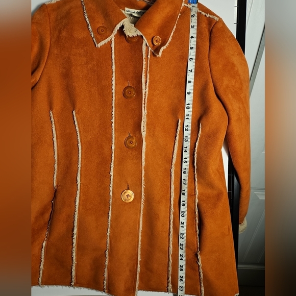 Telluride Clothing Co Faux Suede Sherpa Coat – Y2K Boho Retro Women’s Medium - Picture 8 of 12